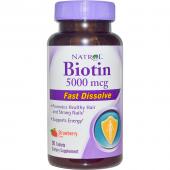 Natrol Fast Dissolve Strawberry Biotin 5.000 mcg 90 tab