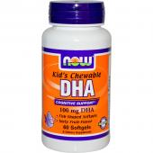 Now Foods Kid's Chewable DHA 100 mg Fruit Flavor 60 Softgels