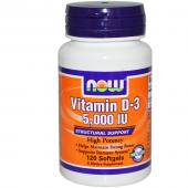 Now Foods Vitamin D-3 5.000 IU 120 soft